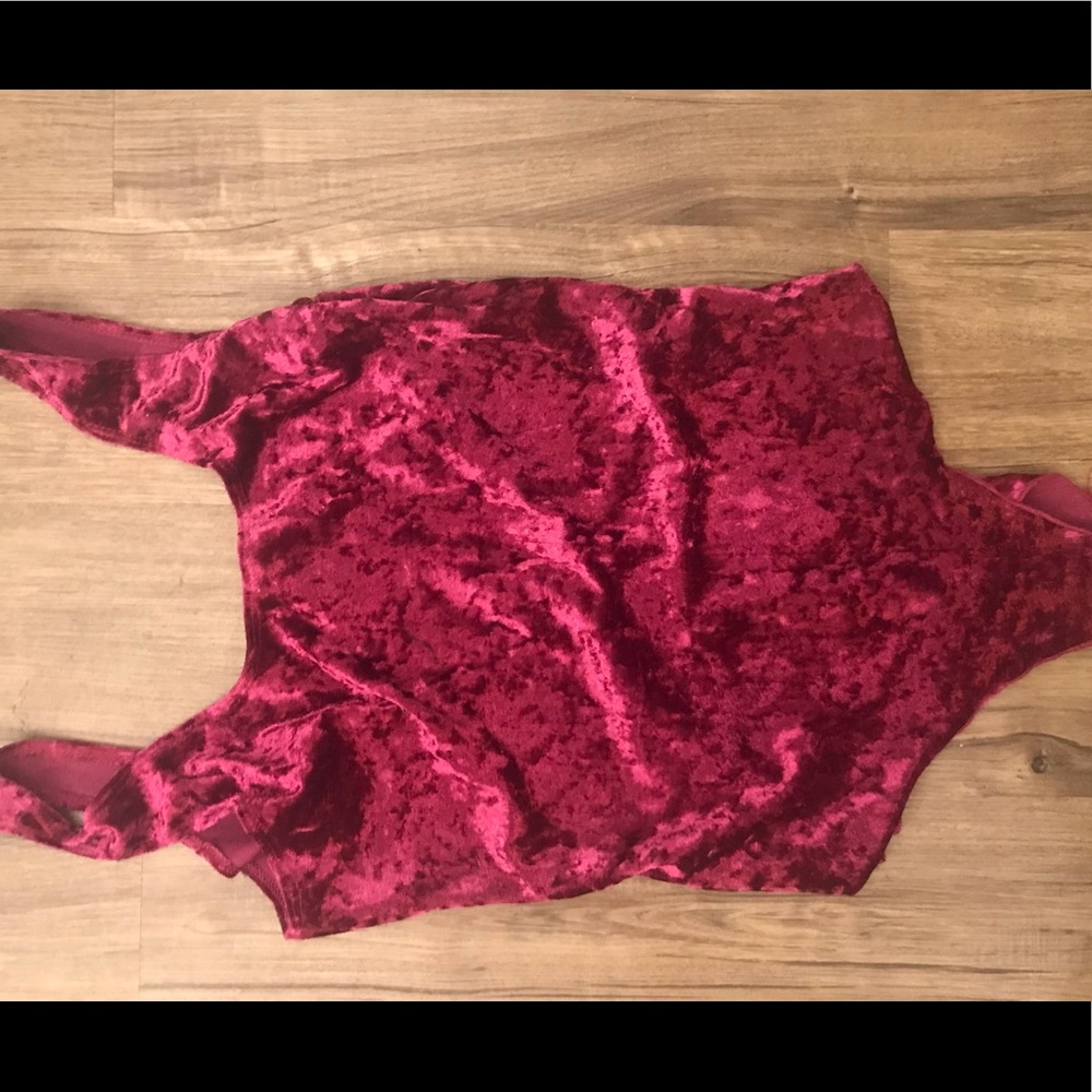 LF pink suede bodysuit